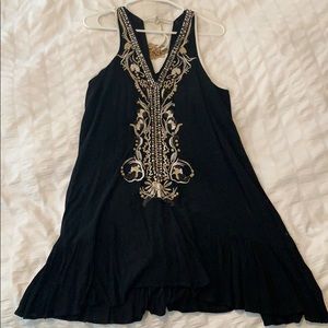 Free People Black Beaded Dress